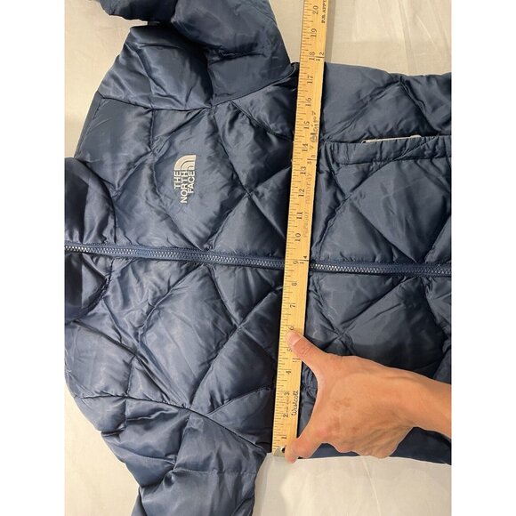 The north face womens XS MIDNIGHT BLUE puffer jacket 550 GOOSE DOWN FEATHER EUC - Picture 5 of 11
